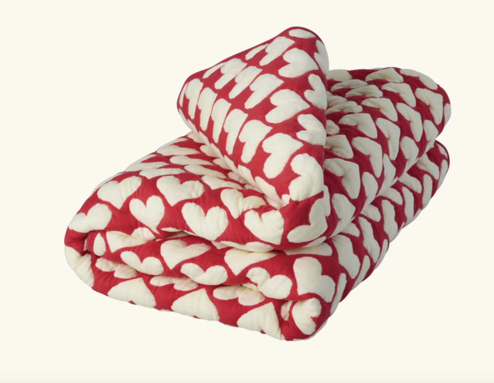 quilt teppe røde hjerter large rice - Frøken Rosa